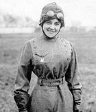 The aviator Matilde Moisant (1878–1964) wearing a swastika medallion in 1912. The symbol was popular as a good luck charm with early aviators (e.g. the highly decorated German-Jewish WW1 aviator Fritz Beckhardt 